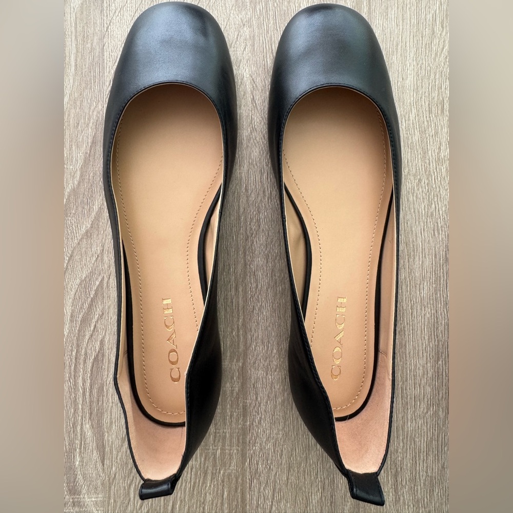 Coach Women's Black Leather Flats